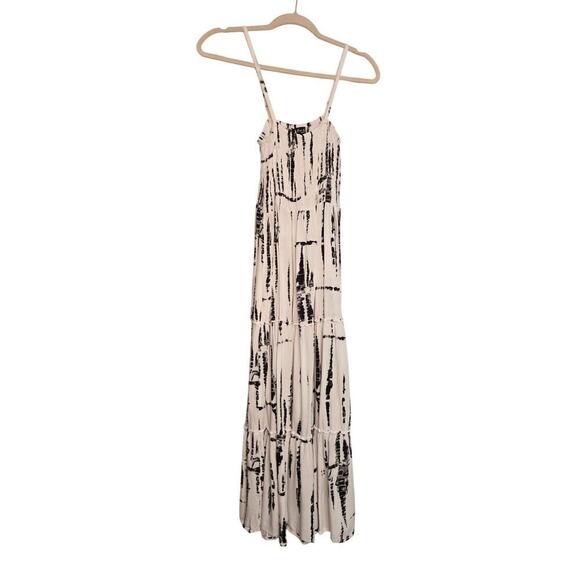Blanc Du France Dresses & Skirts - Black & White Tie-Dye‎ Maxi Dress With Spaghetti Straps By Blanc Du France